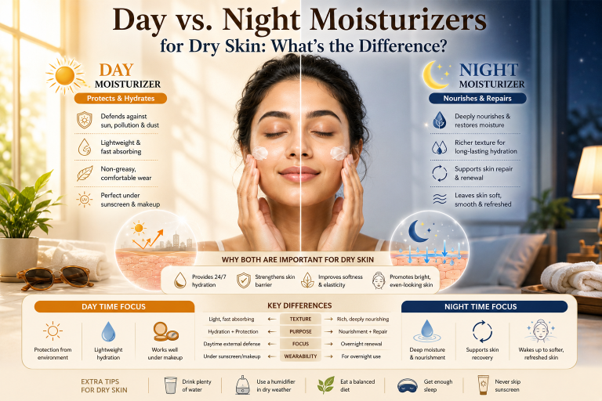 Day vs. Night Moisturizers for Dry Skin: What’s the Difference?